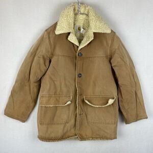Vintage Carhartt Jacket Size 38 Brown Canvas Sherpa Lined Chore Coat Field 70s